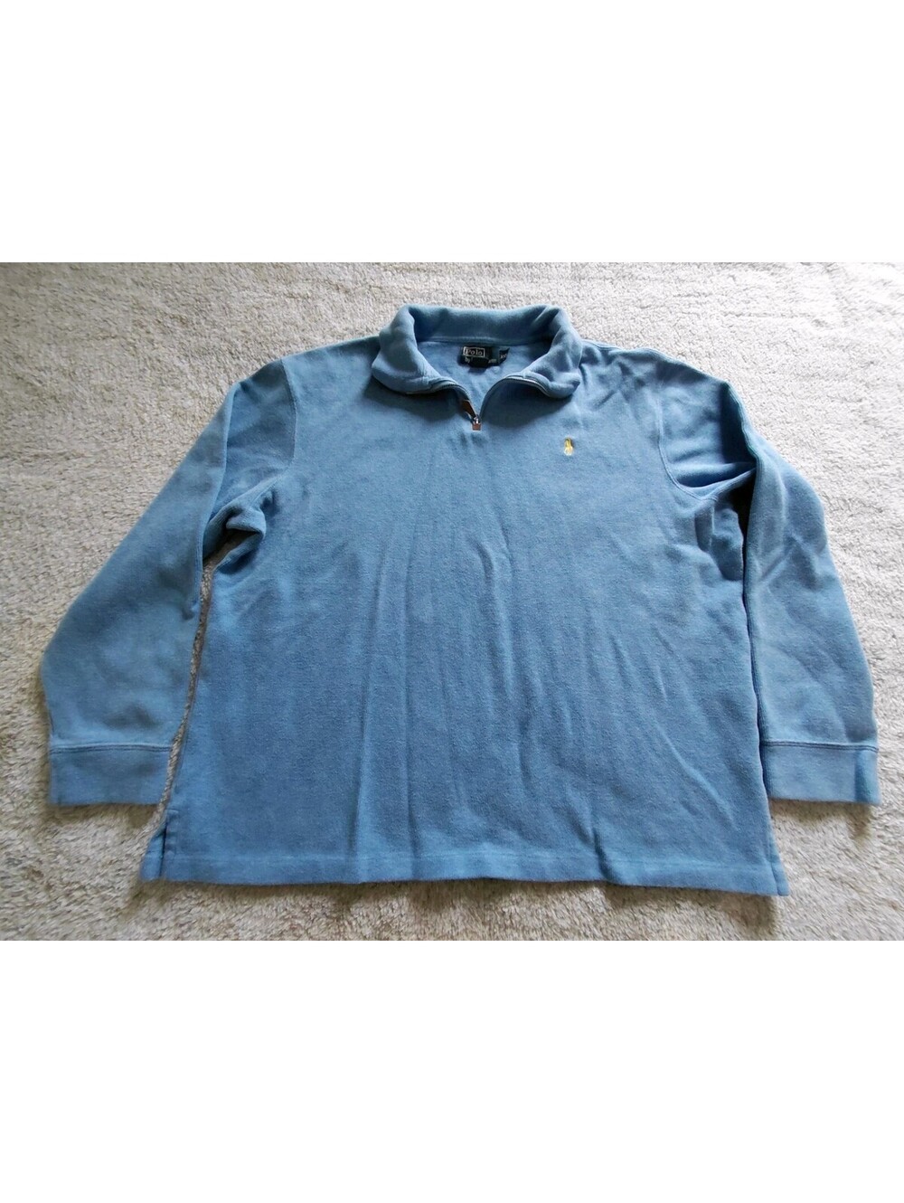 Polo Ralph Lauren 1/4 Zip Pullover Sweater Mens XXL Blue Soft Cotton